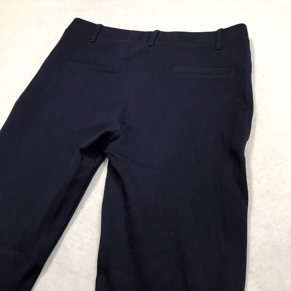 BETABRAND Classic Straight Yoga Dress Pant Women M Navy Stretch Denim Faux Zip - Picture 7 of 16